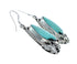 Navajo Turquoise Genuine Sterling Silver Scalloped Leaf Hook Dangle Earrings AX129506